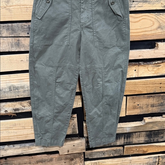 Banana‎ Republic Womens High Rise Relaxed Barrel Leg Cargo Pants 4 Olive Utility - Picture 4 of 8